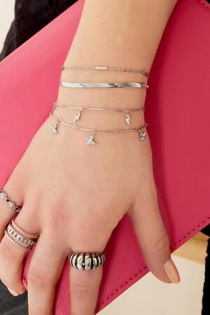 Stainless steel bracelet double chained Silver h5 Picture2